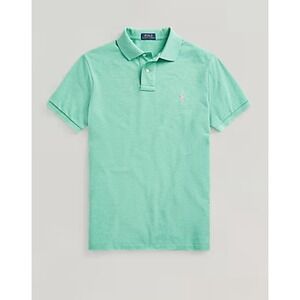 Polo Ralph Lauren Men Classic Fit Mint Green Polo Shirt Pink Logo Size M